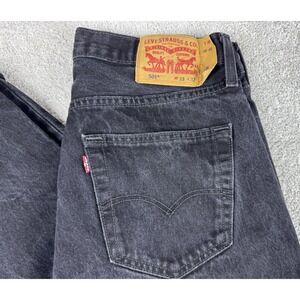 Levis 501 Denim Jeans Button Fly Black ~ Straight Leg Size 33 X 32 on tag ~32X29
